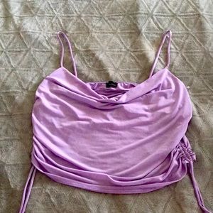 Purple crop top loose shirt